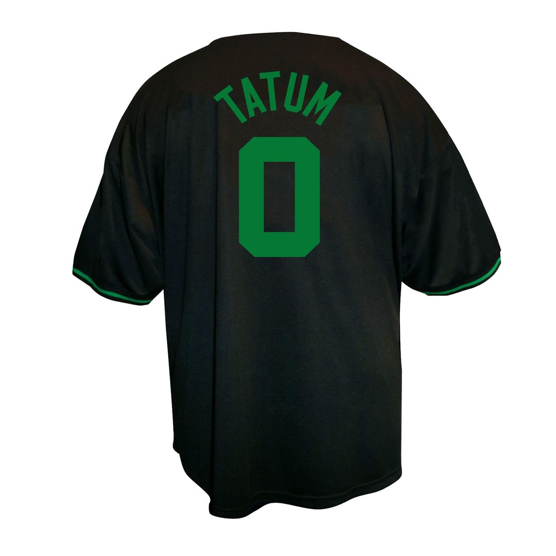 Jayson Tatum Boston Celtics Profile Big & Tall Name & Number Button-Up Jersey - Black | NBA Fan Gear