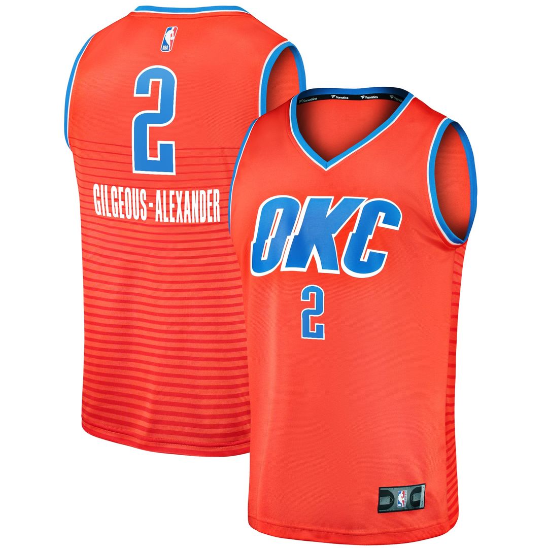 Shai Gilgeous-Alexander Oklahoma City Thunder Fanatics Fast Break Player Jersey - Statement Edition - Orange | NBA Fan Gear