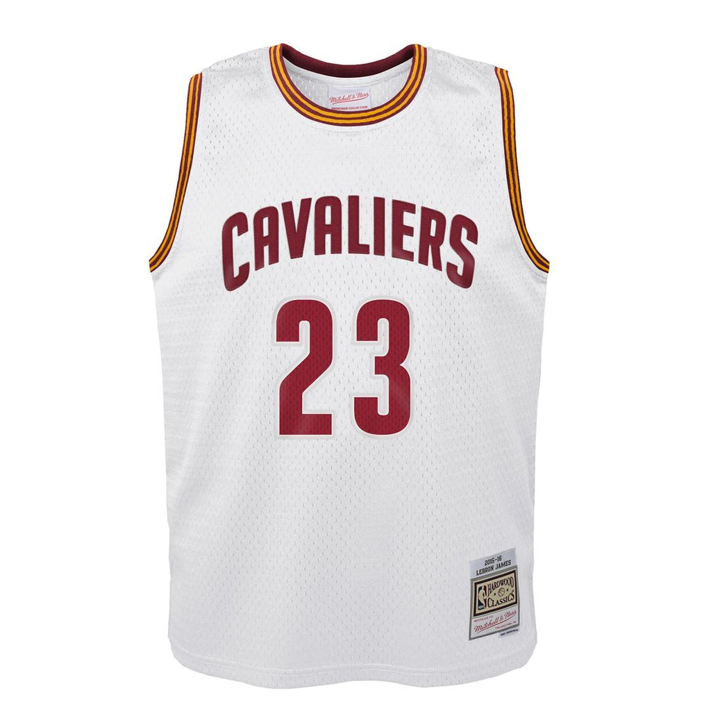 LeBron James Cleveland Cavaliers Mitchell & Ness Youth 2015-16 Hardwood Classics Swingman Throwback Home Jersey - White | NBA Fan Gear
