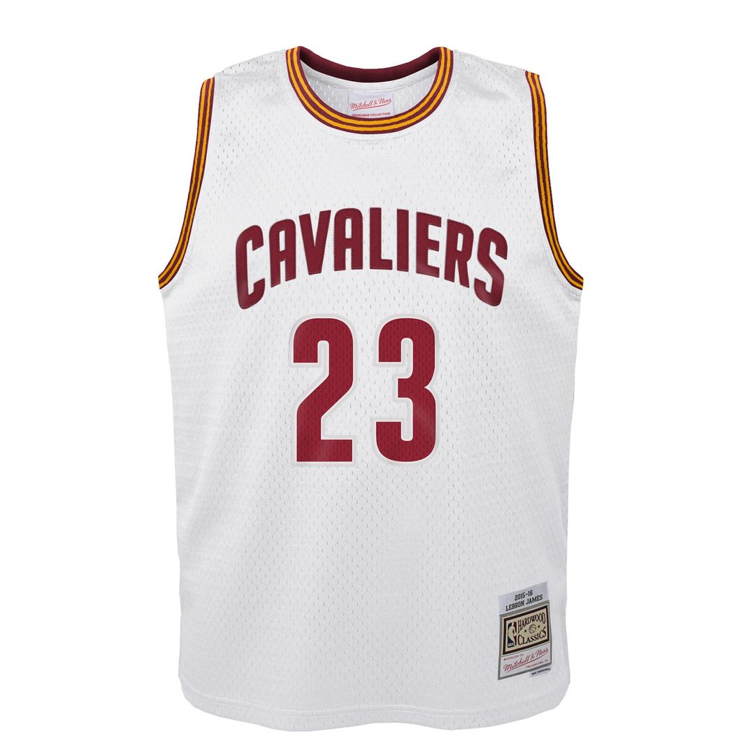 LeBron James Cleveland Cavaliers Mitchell & Ness Youth 2015-16 Hardwood Classics Swingman Throwback Home Jersey - White | NBA Fan Gear