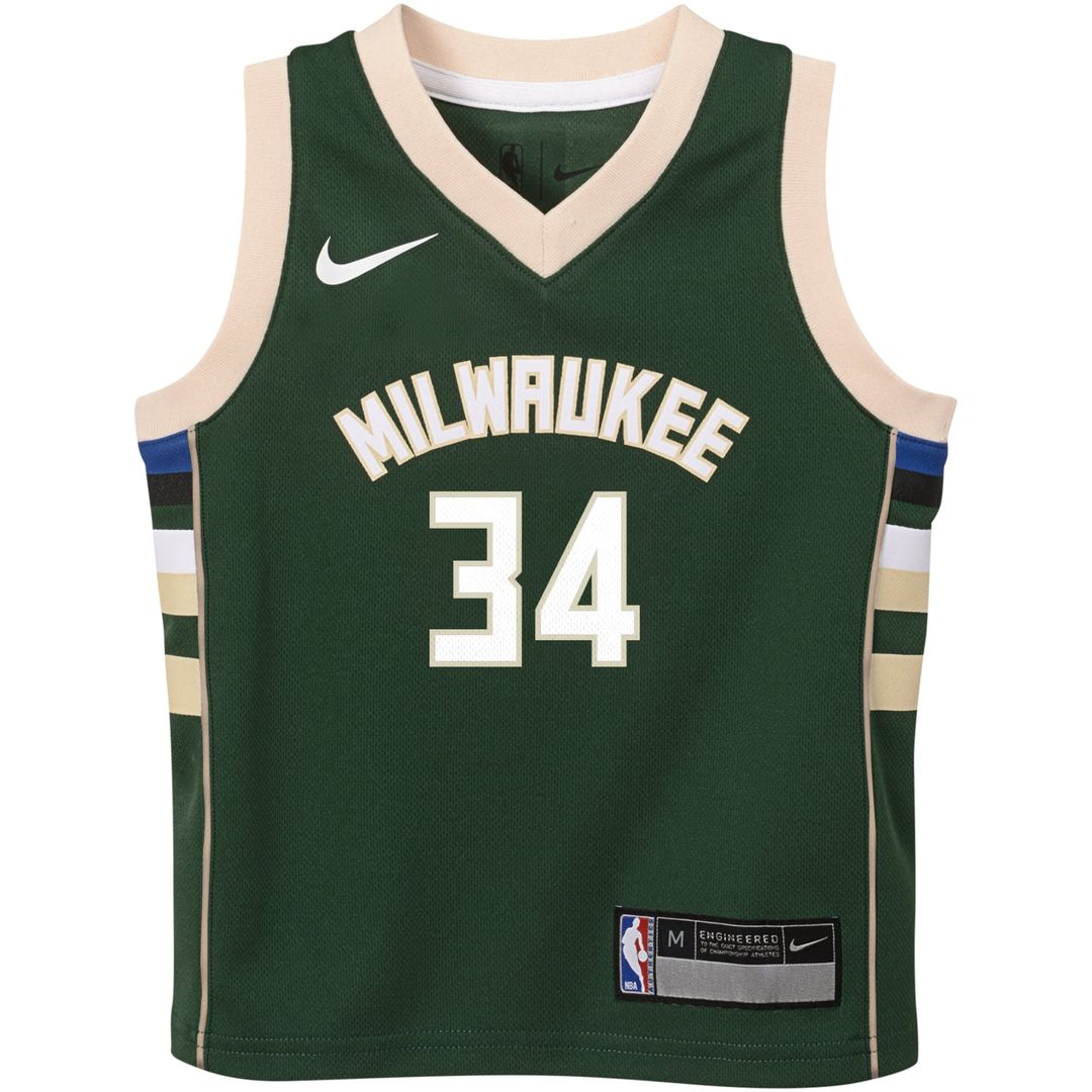 Giannis Antetokounmpo Milwaukee Bucks Nike Preschool Swingman Player Jersey - Icon Edition - Hunter Green | NBA Fan Gear