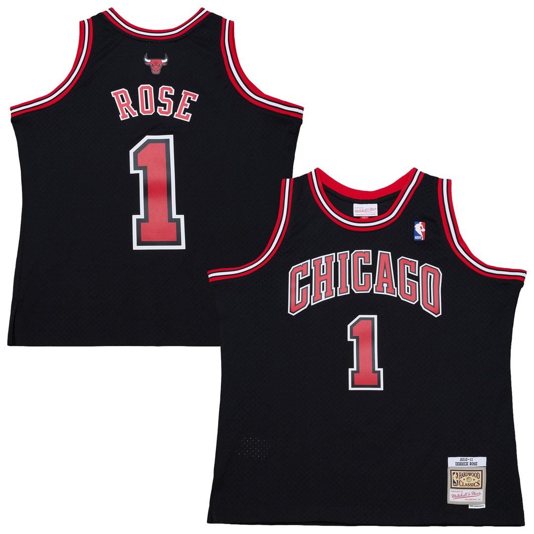 Derrick Rose Chicago Bulls Mitchell & Ness Big & Tall 2010/ 11 Swingman Jersey - Black | NBA Fan Gear