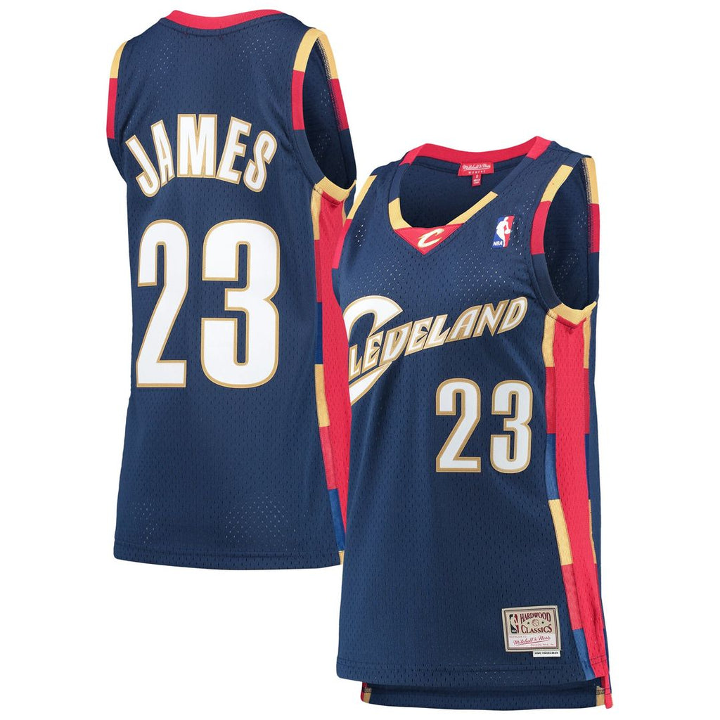 LeBron James Cleveland Cavaliers Mitchell & Ness Women's Hardwood Classics Swingman Jersey - Navy | NBA Fan Gear
