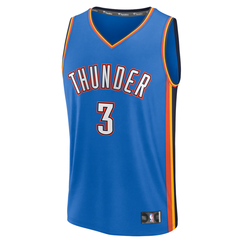 Jared McCain Oklahoma City Thunder Fanatics Fast Break Replica Jersey - Icon Edition - Blue | NBA Fan Gear