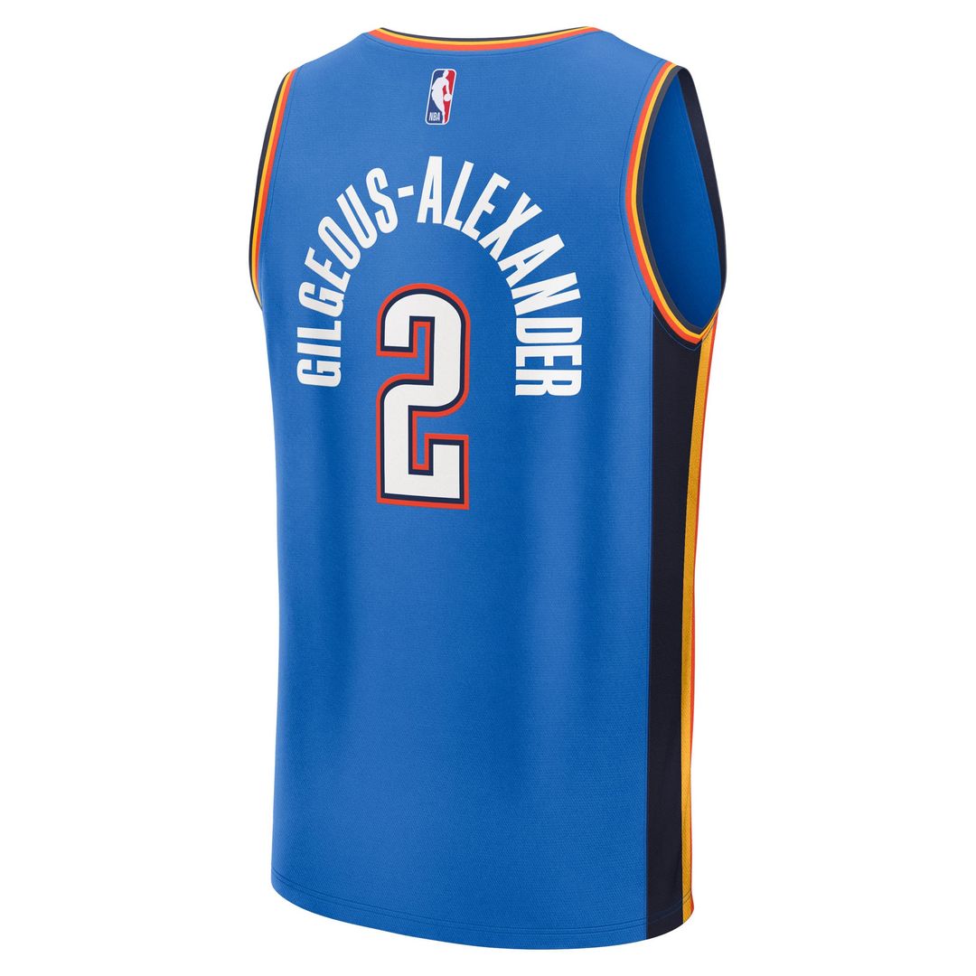 Shai Gilgeous-Alexander Oklahoma City Thunder Fanatics Youth 2025 NBA Finals Champions Fast Break Replica Player Jersey - Blue - Icon Edition | Fan Gear