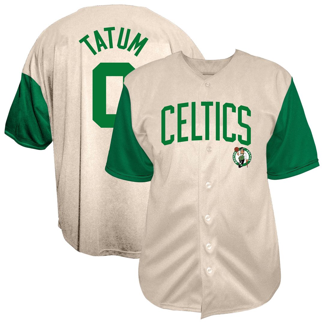 Jayson Tatum Boston Celtics Fanatics Baseball Jersey - Cream | NBA Fan Gear