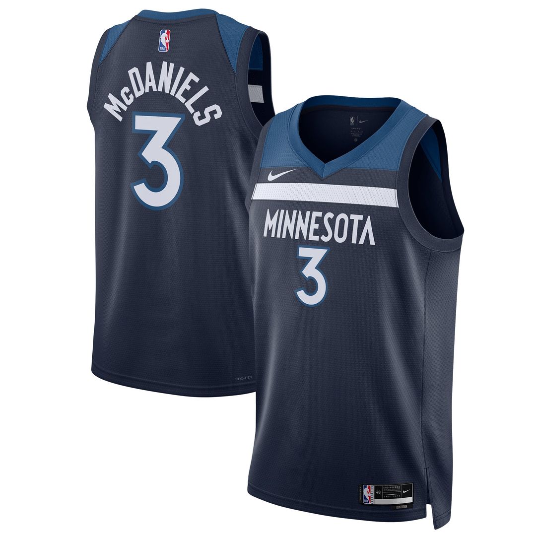 Jaden McDaniels Minnesota Timberwolves Nike Unisex Swingman Player Jersey - Icon Edition - Navy | NBA Fan Gear