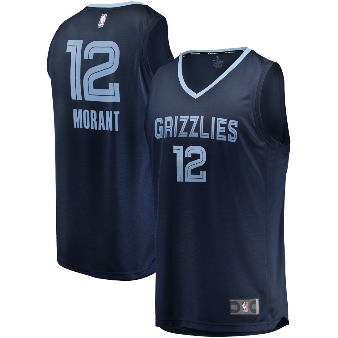 Ja Morant Memphis Grizzlies Fanatics Big & Tall Fast Break Player Jersey - Navy - Icon Edition | NBA Fan Gear