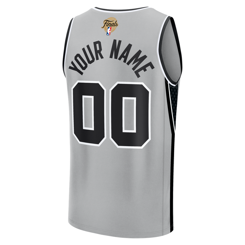 San Antonio Spurs Fanatics Youth 2026 NBA Finals Fast Break Custom Jersey - Statement Edition - Silver | Fan Gear