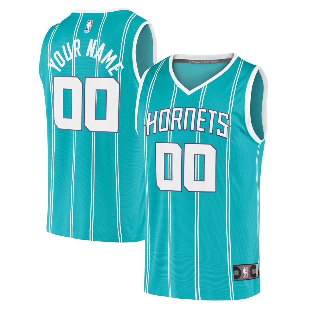 Charlotte Hornets Fanatics Fast Break Replica Custom Jersey - Icon Edition - Teal | NBA Fan Gear