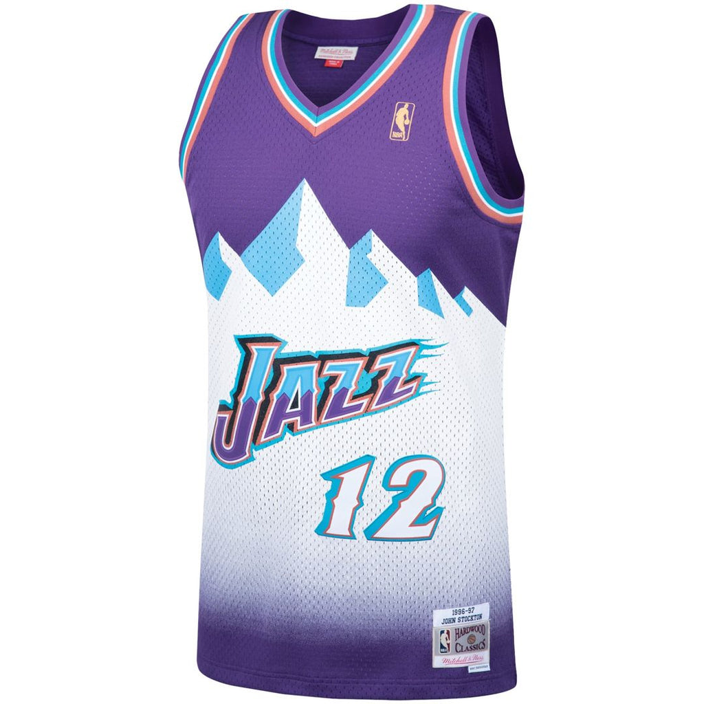John Stockton Utah Jazz Mitchell & Ness Hardwood Classics Swingman Jersey - Purple | NBA Fan Gear