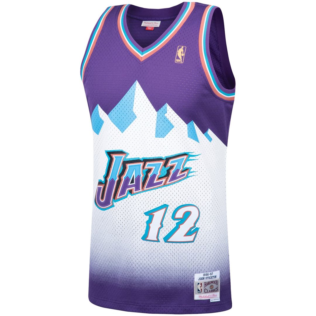 John Stockton Utah Jazz Mitchell & Ness Hardwood Classics Swingman Jersey - Purple | NBA Fan Gear