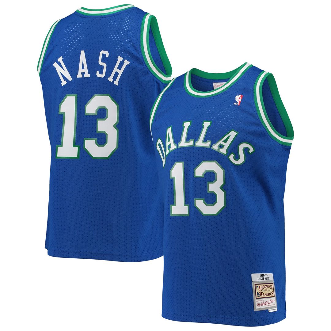 Steve Nash Dallas Mavericks Mitchell & Ness 1998/ 99 Hardwood Classics Swingman Jersey - Blue | NBA Fan Gear