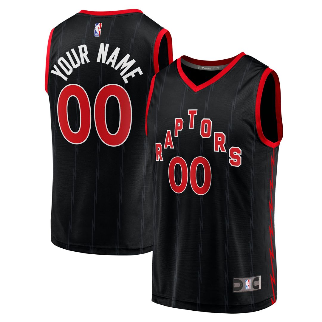 Toronto Raptors Fanatics Fast Break Replica Custom Jersey Black - Statement Edition | NBA Fan Gear