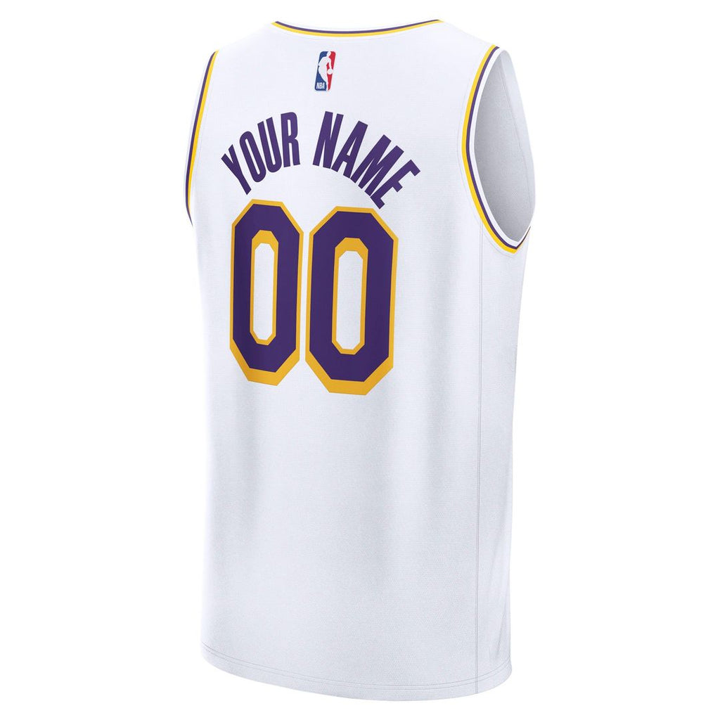 Los Angeles Lakers Fanatics Youth Fast Break Custom Replica Jersey - White - Association Edition | NBA Fan Gear