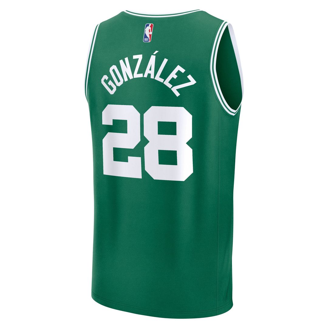 Hugo Gonzalez Boston Celtics Fanatics Youth 2025 NBA Draft First Round Pick Fast Break Replica Jersey - Icon Edition - Kelly Green | Fan Gear