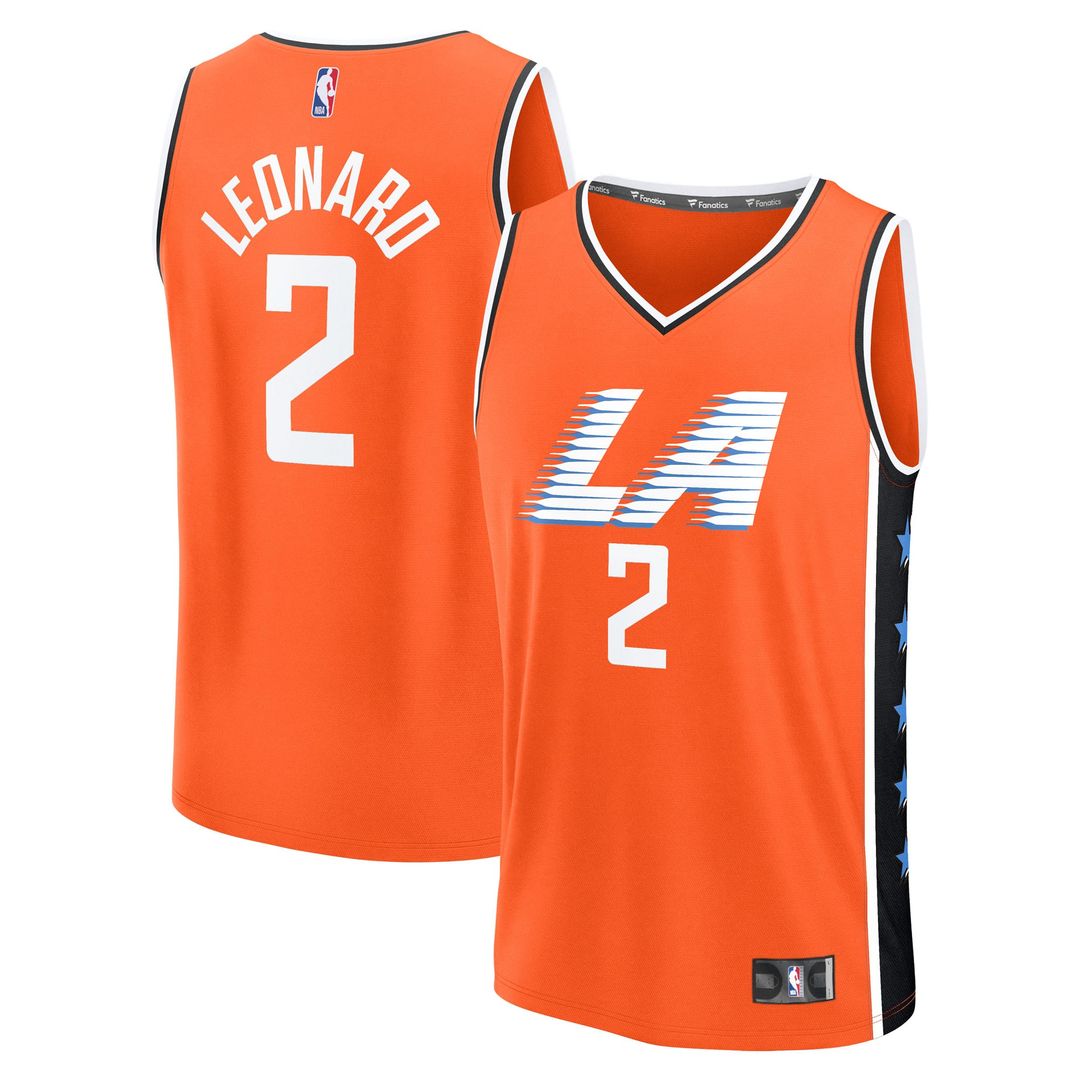 Kawhi Leonard LA Clippers Fanatics Youth 2025/ 26 City Edition Fast Break Jersey - Orange | NBA Fan Gear