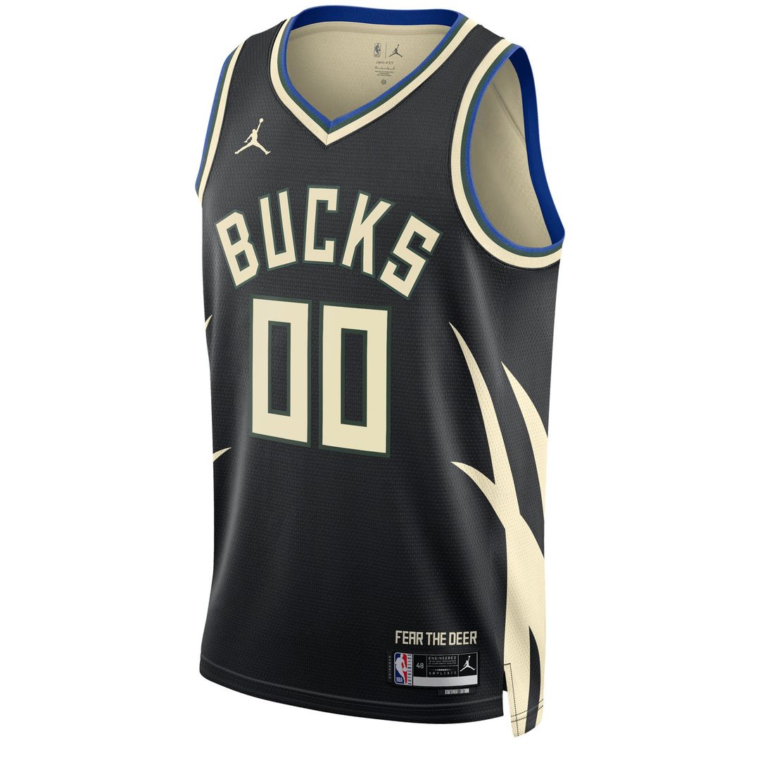 Milwaukee Bucks Jordan Brand Unisex 2022/ 23 Swingman Custom Jersey - Statement Edition - Black | NBA Fan Gear