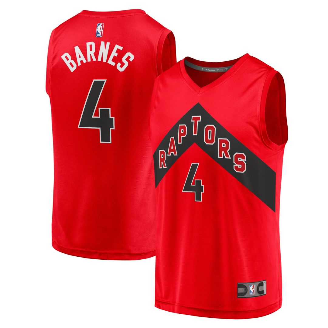 Scottie Barnes Toronto Raptors Fanatics Fast Break Replica Jersey - Icon Edition - Red | NBA Fan Gear
