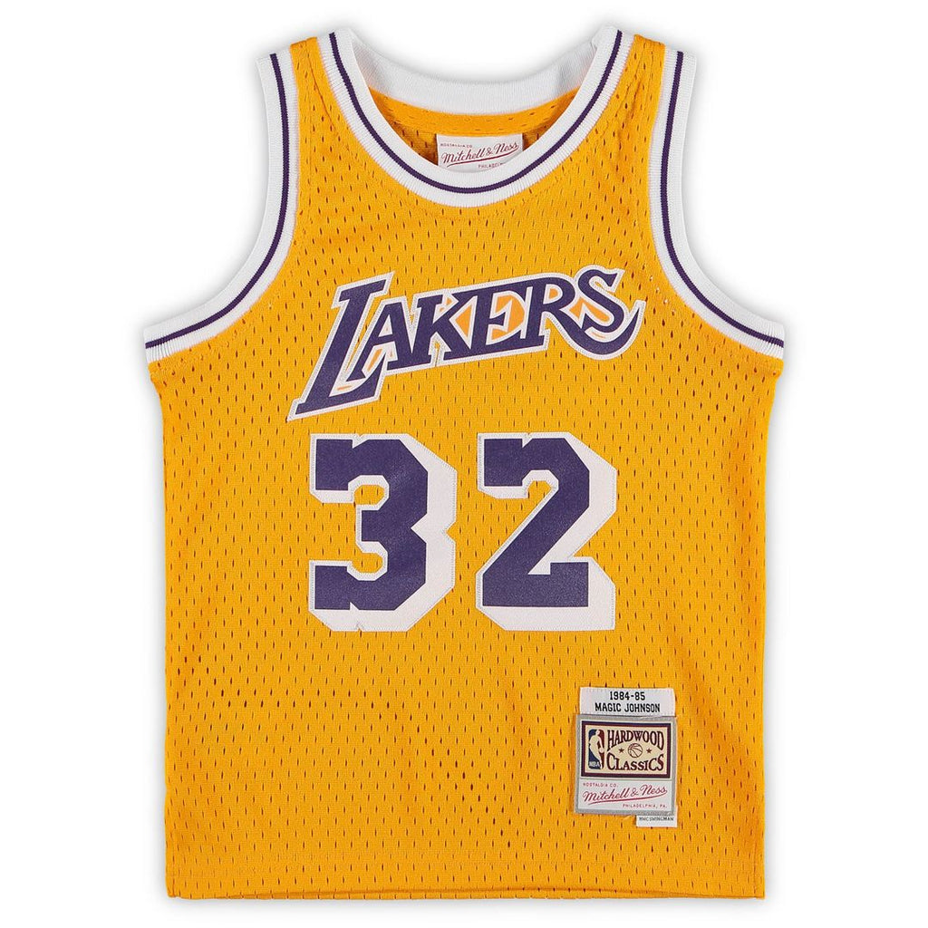 Magic Johnson Los Angeles Lakers Mitchell & Ness Preschool 1984-1985 Hardwood Classics Throwback Team Jersey - Gold | NBA Fan Gear