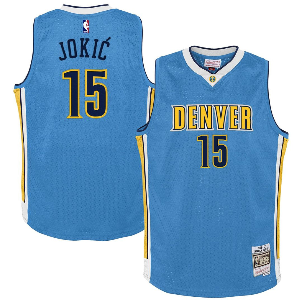 Nikola Jokic Denver Nuggets Mitchell & Ness Youth 2016/ 17 Hardwood Classics Swingman Jersey - Light Blue | NBA Fan Gear