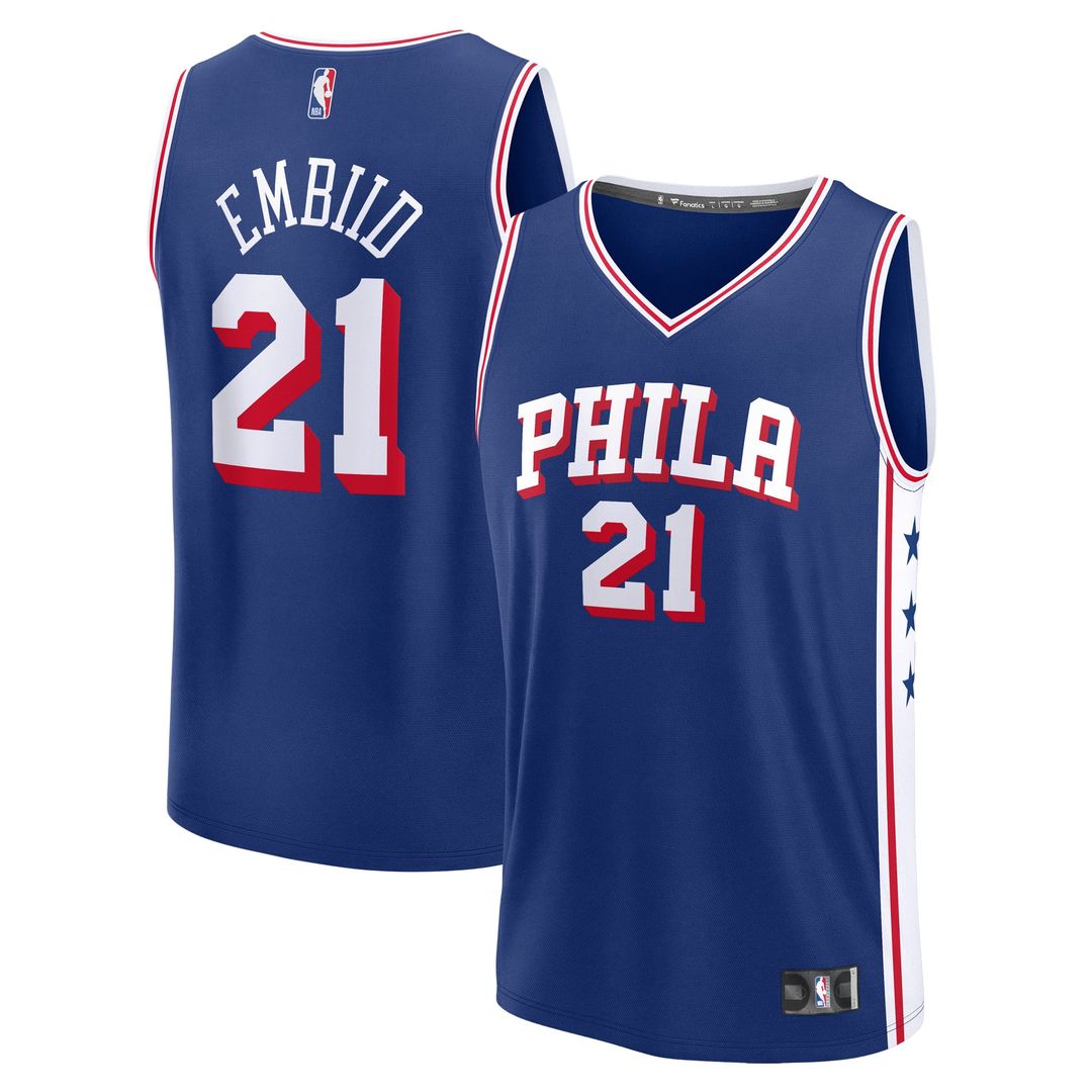 Joel Embiid Philadelphia 76ers Fanatics Youth Fast Break Replica Player Jersey - Icon Edition - Royal | NBA Fan Gear