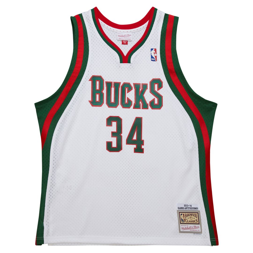 Giannis Antetokounmpo Milwaukee Bucks Mitchell & Ness 2014/ 15 Hardwood Classics Swingman Jersey - Red | NBA Fan Gear