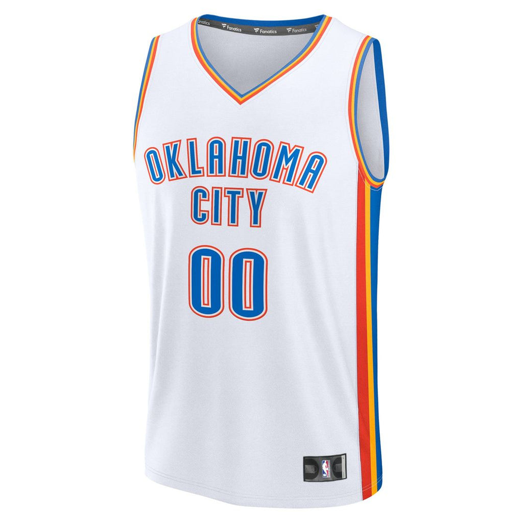Oklahoma City Thunder Fanatics Fast Break Custom Jersey - Association Edition - White | NBA Fan Gear