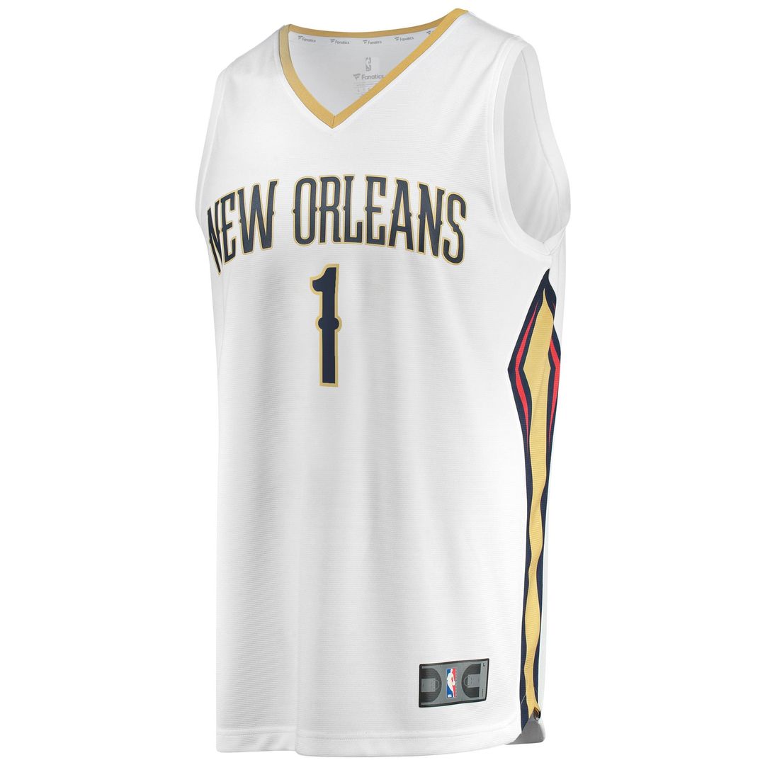 Zion Williamson New Orleans Pelicans Fanatics Replica Fast Break Jersey White - Association Edition | NBA Fan Gear