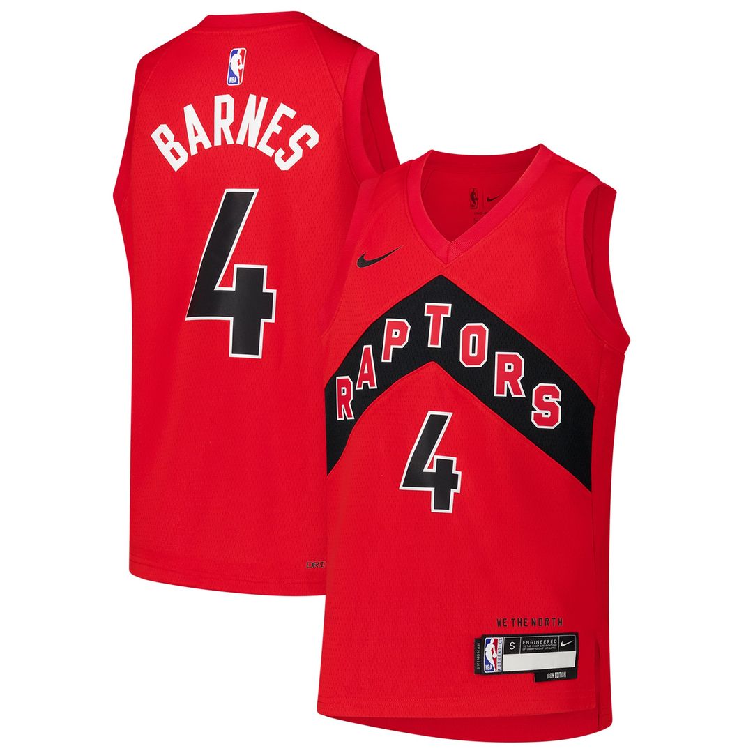 Scottie Barnes Toronto Raptors Nike Youth Swingman Jersey - Icon Edition - Red | NBA Fan Gear
