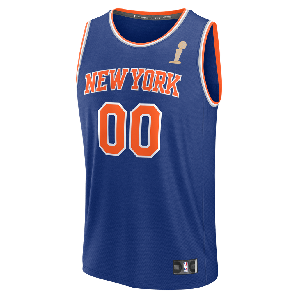 New York Knicks Fanatics 2026 NBA Finals Champions Fast Break Custom Jersey - Icon Edition - Blue | Fan Gear