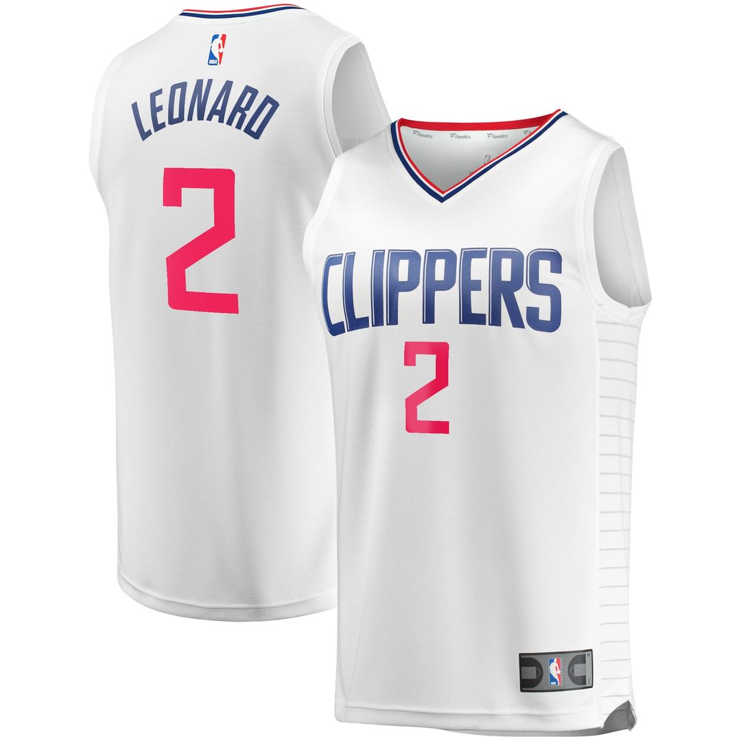 Kawhi Leonard LA Clippers Fanatics Fast Break Replica Player Jersey - White - Association Edition | NBA Fan Gear