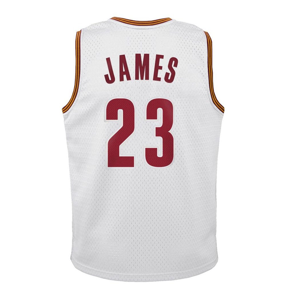 LeBron James Cleveland Cavaliers Mitchell & Ness Youth 2015-16 Hardwood Classics Swingman Throwback Home Jersey - White | NBA Fan Gear