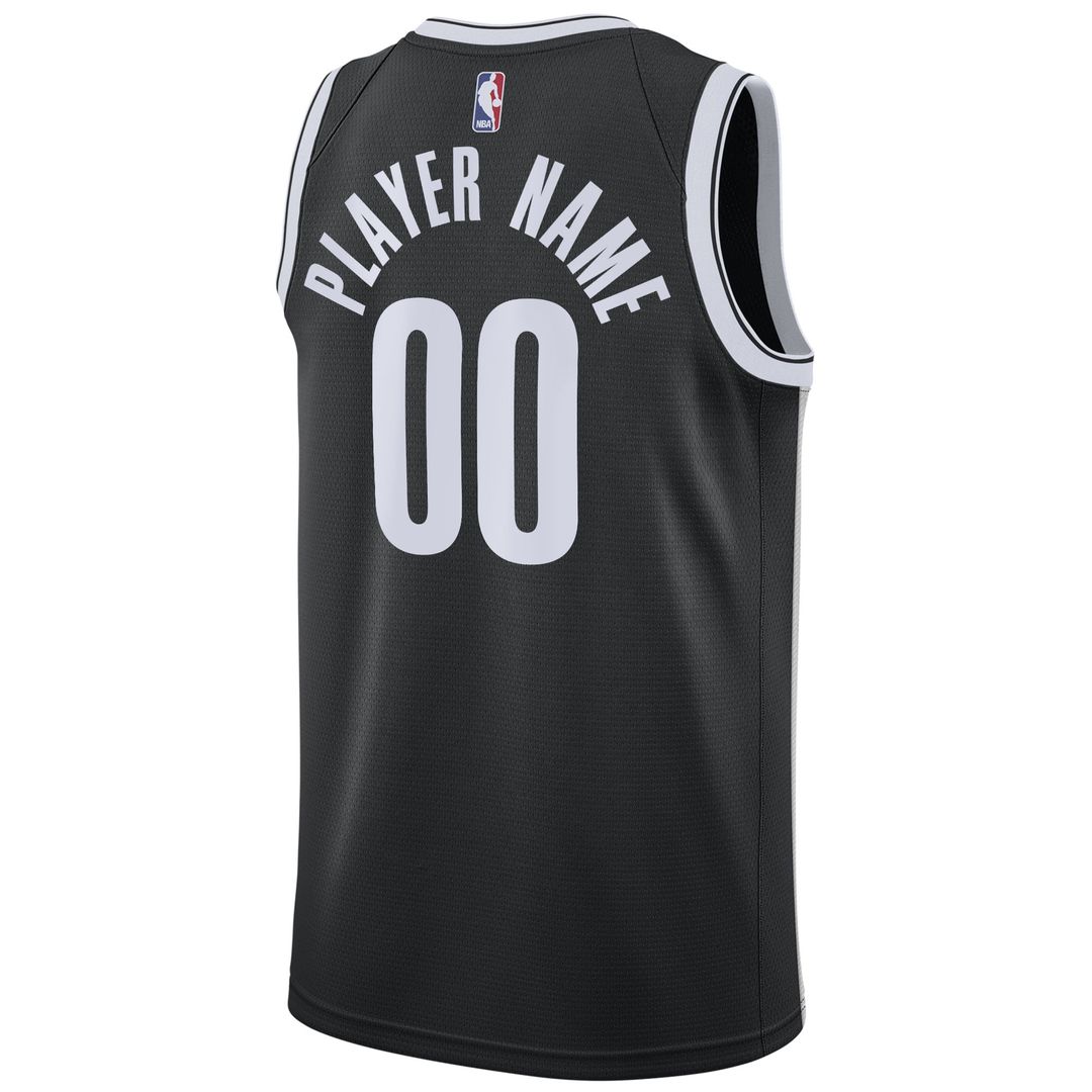 Brooklyn Nets Nike 2020/ 21 Swingman Custom Jersey - Icon Edition - Black | NBA Fan Gear