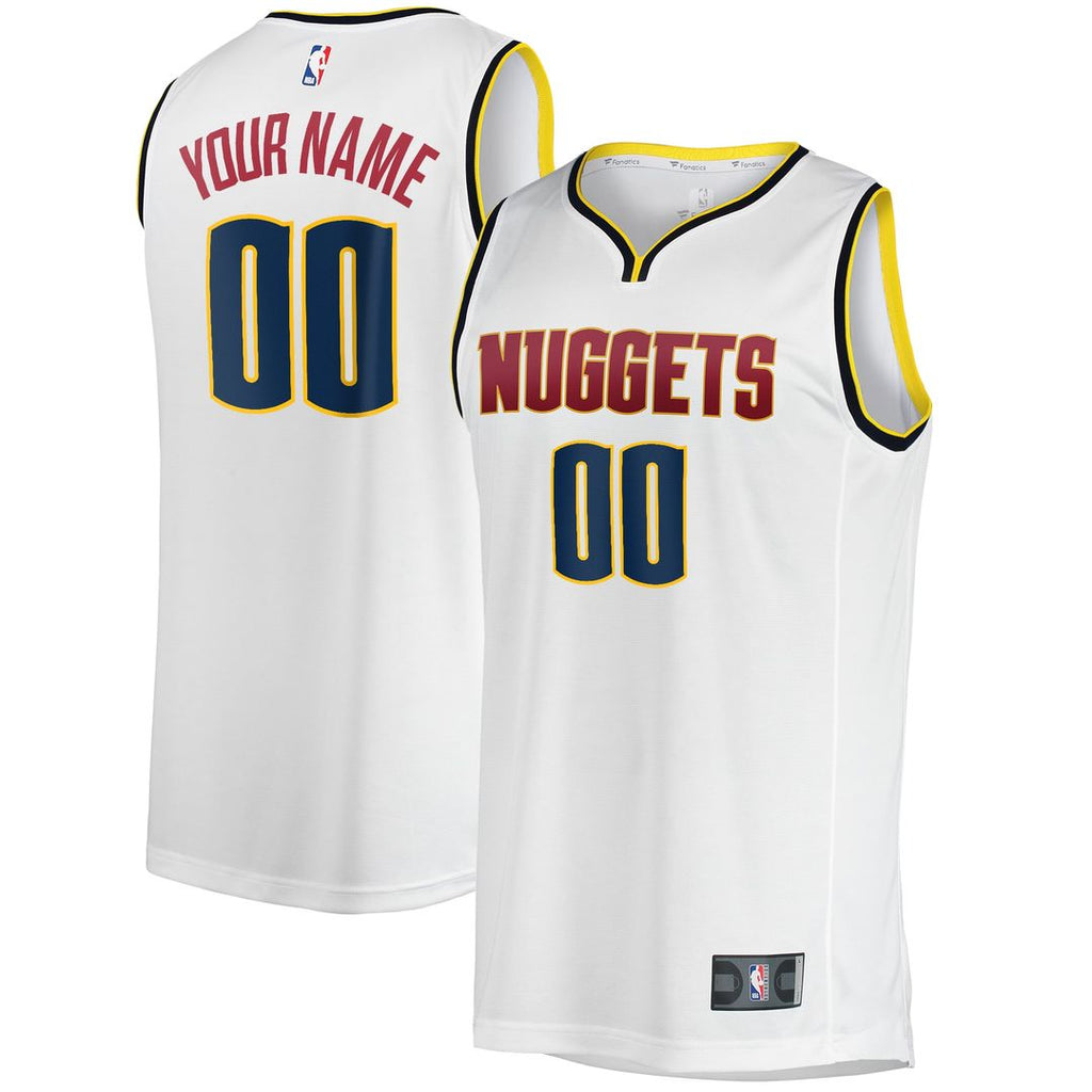 Denver Nuggets Fanatics Fast Break Custom Replica Jersey - Association Edition - White | NBA Fan Gear