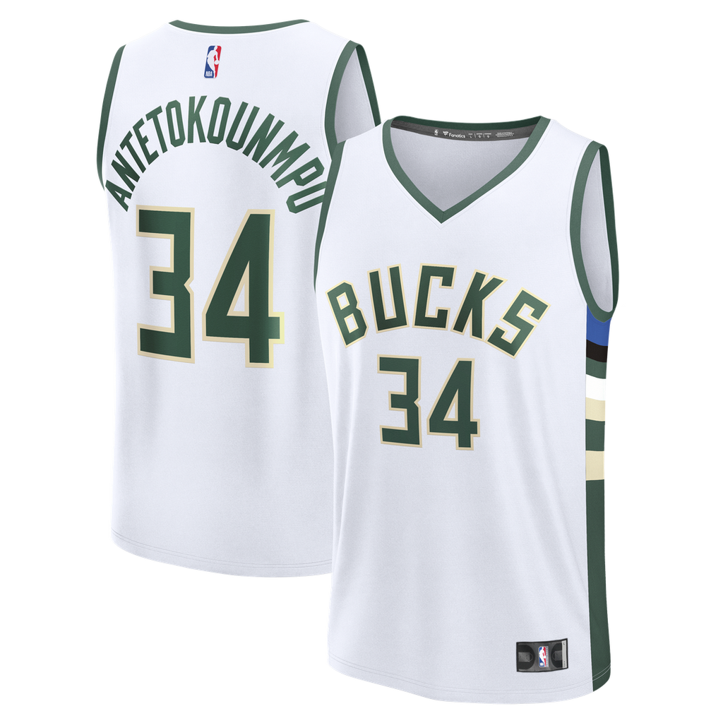 Giannis Antetokounmpo Milwaukee Bucks Fanatics Fast Break Replica Player Jersey - Association Edition - White | NBA Fan Gear