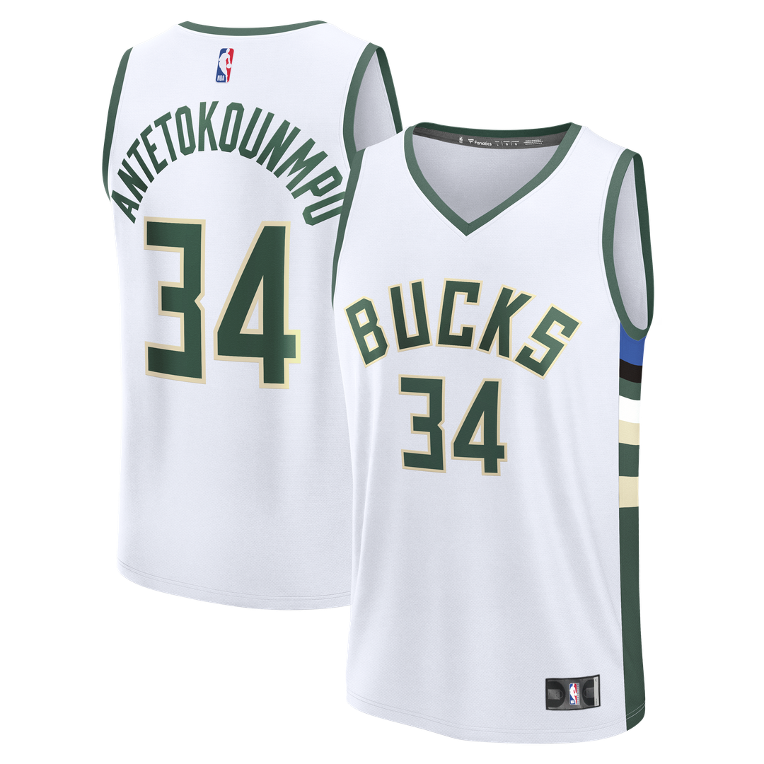 Giannis Antetokounmpo Milwaukee Bucks Fanatics Fast Break Replica Player Jersey - Association Edition - White | NBA Fan Gear