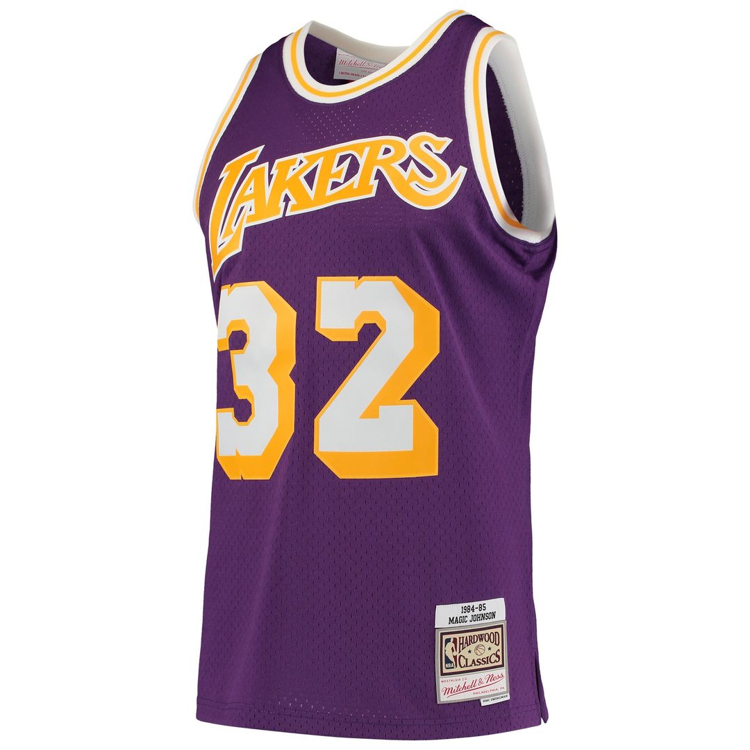 Magic Johnson Los Angeles Lakers Mitchell & Ness 1984/ 85 Hardwood Classics Swingman Jersey - Purple | NBA Fan Gear