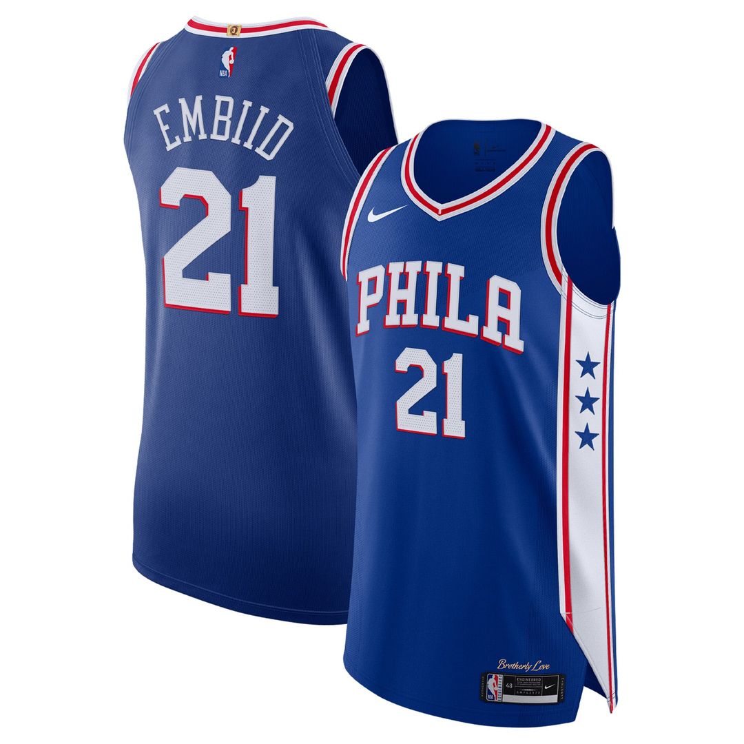 Joel Embiid Philadelphia 76ers Nike Authentic Jersey - Icon Edition - Royal | NBA Fan Gear