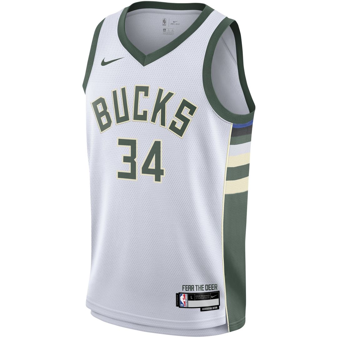 Giannis Antetokounmpo Milwaukee Bucks Nike Youth Swingman Jersey - Association Edition - White | NBA Fan Gear