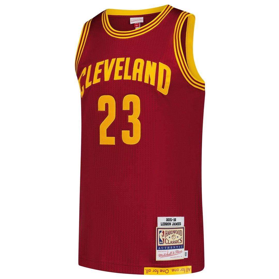 LeBron James Cleveland Cavaliers Mitchell & Ness Hardwood Classics 2015/ 16 Authentic Jersey - Wine | NBA Fan Gear