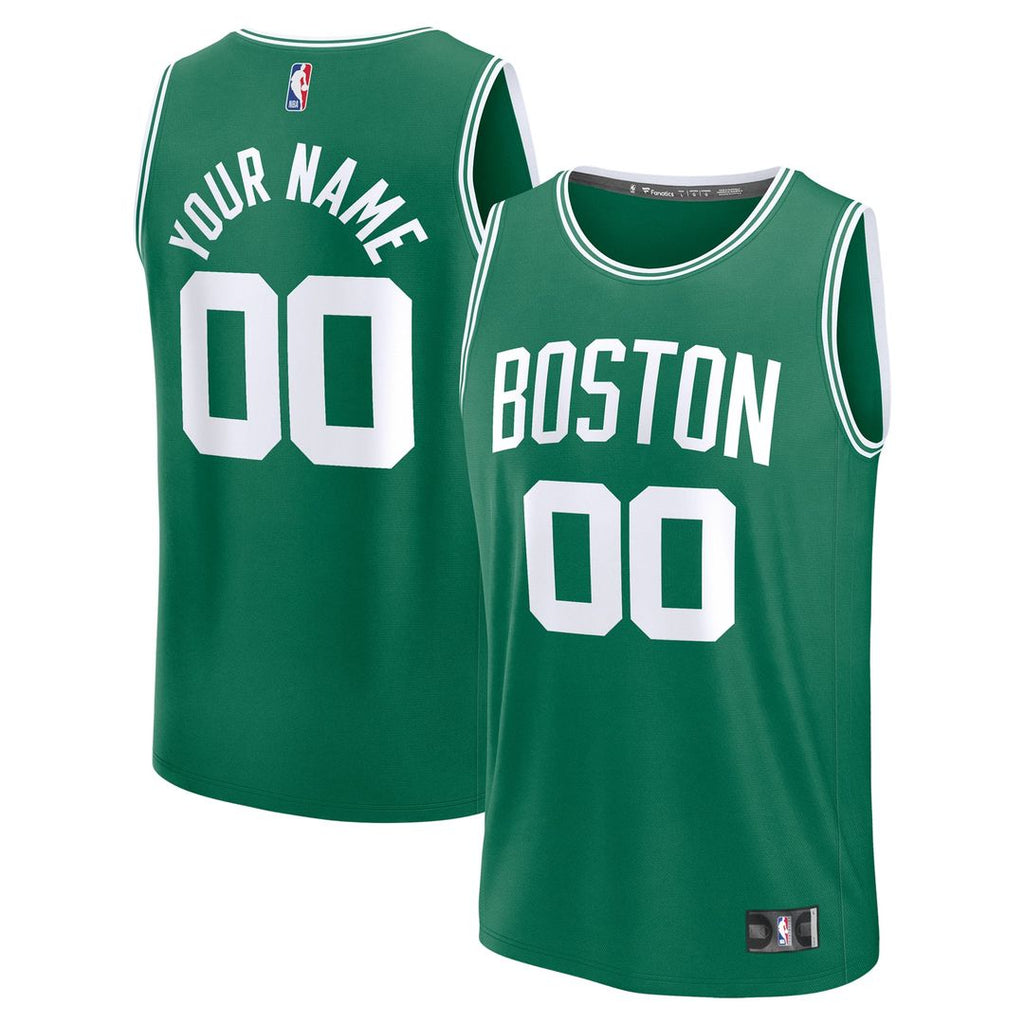 Boston Celtics Fanatics Youth Fast Break Custom Replica Jersey - Kelly Green - Icon Edition | NBA Fan Gear