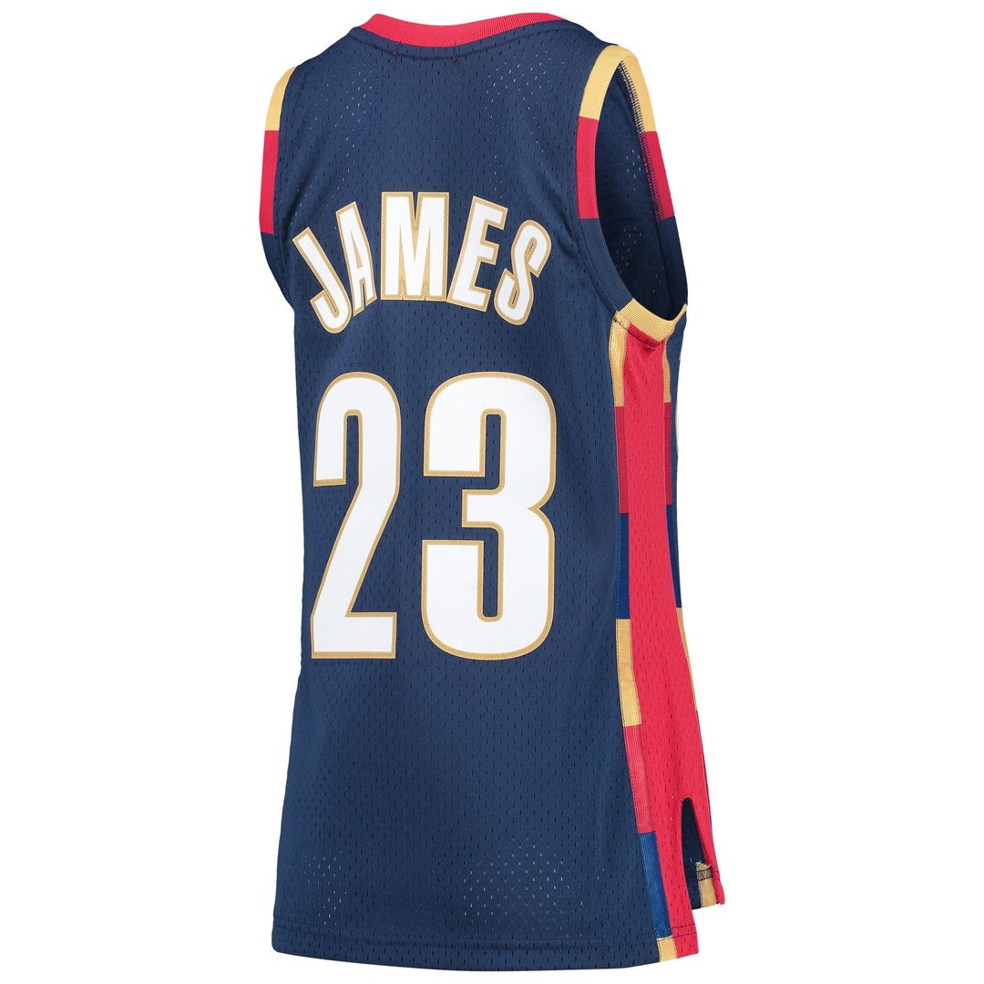 LeBron James Cleveland Cavaliers Mitchell & Ness Women's Hardwood Classics Swingman Jersey - Navy | NBA Fan Gear