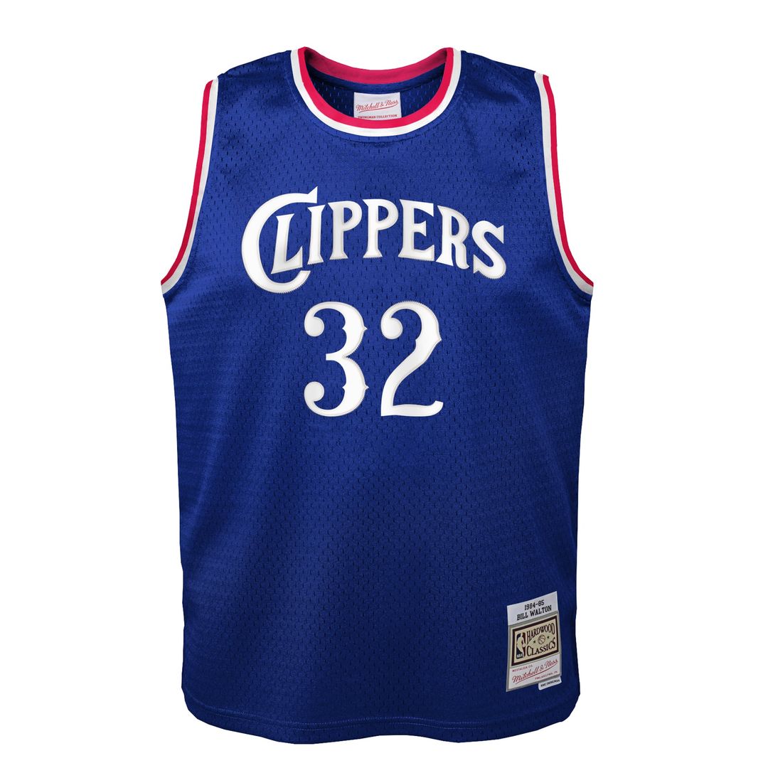 Bill Walton LA Clippers Mitchell & Ness Youth 1984/ 85 Hardwood Classics Swingman Jersey - Royal | NBA Fan Gear