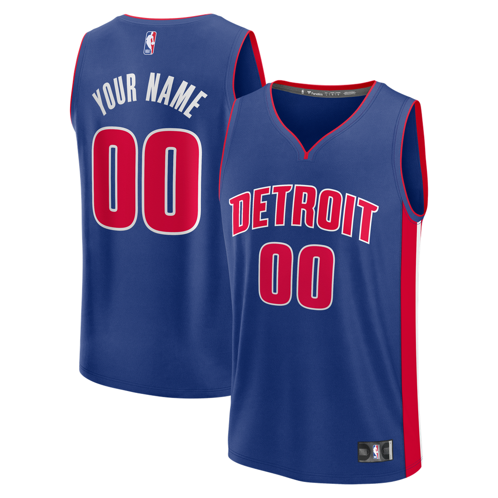 Detroit Pistons Fanatics Fast Break Custom Jersey - Icon Edition - Blue | NBA Fan Gear