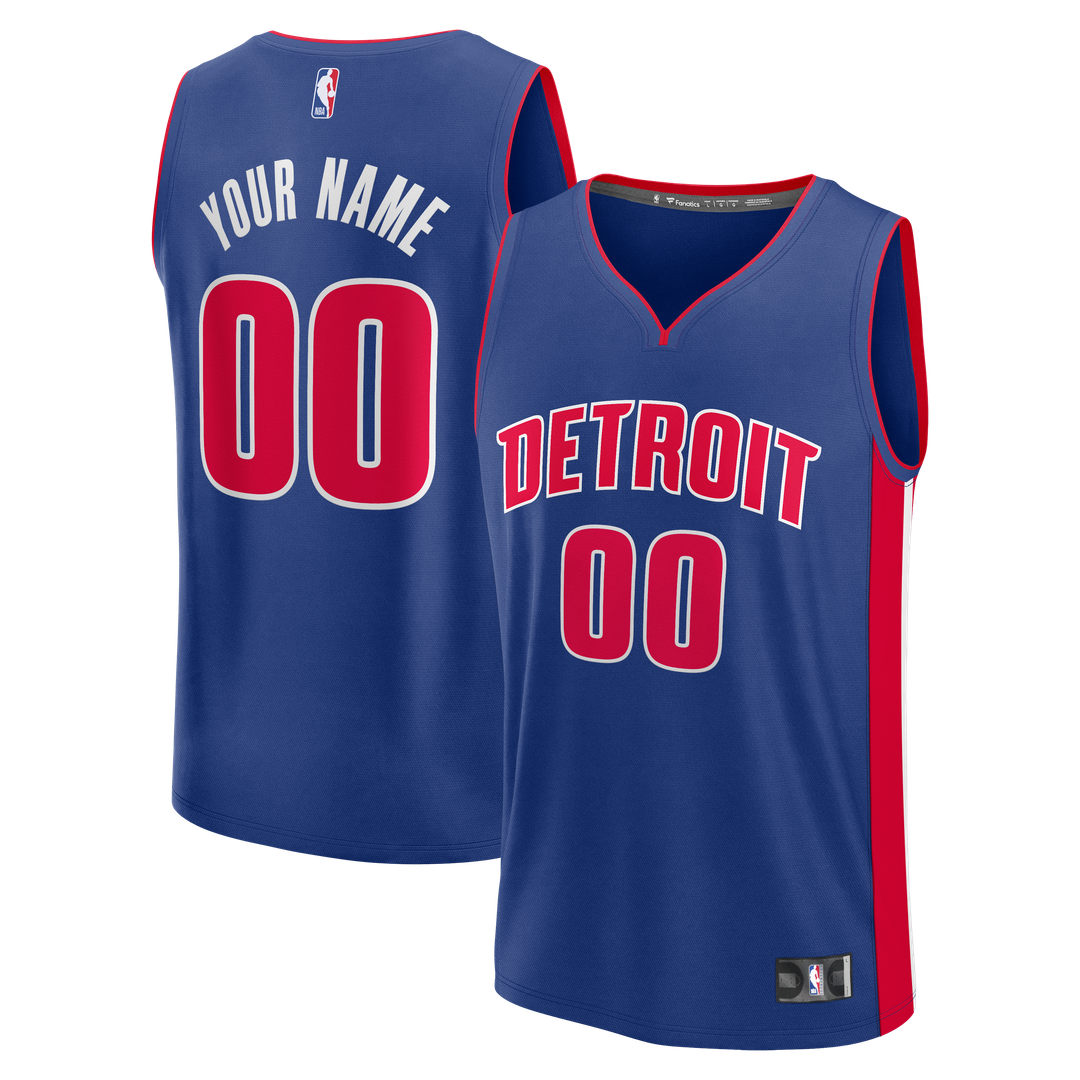 Detroit Pistons Fanatics Fast Break Custom Jersey - Icon Edition - Blue | NBA Fan Gear