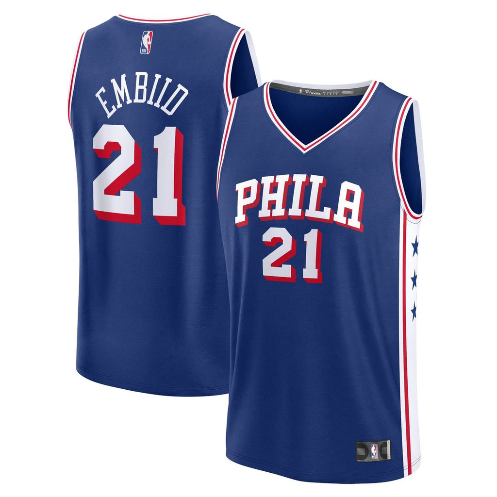 Joel Embiid Philadelphia 76ers Fanatics Fast Break Replica Jersey - Icon Edition - Royal | NBA Fan Gear