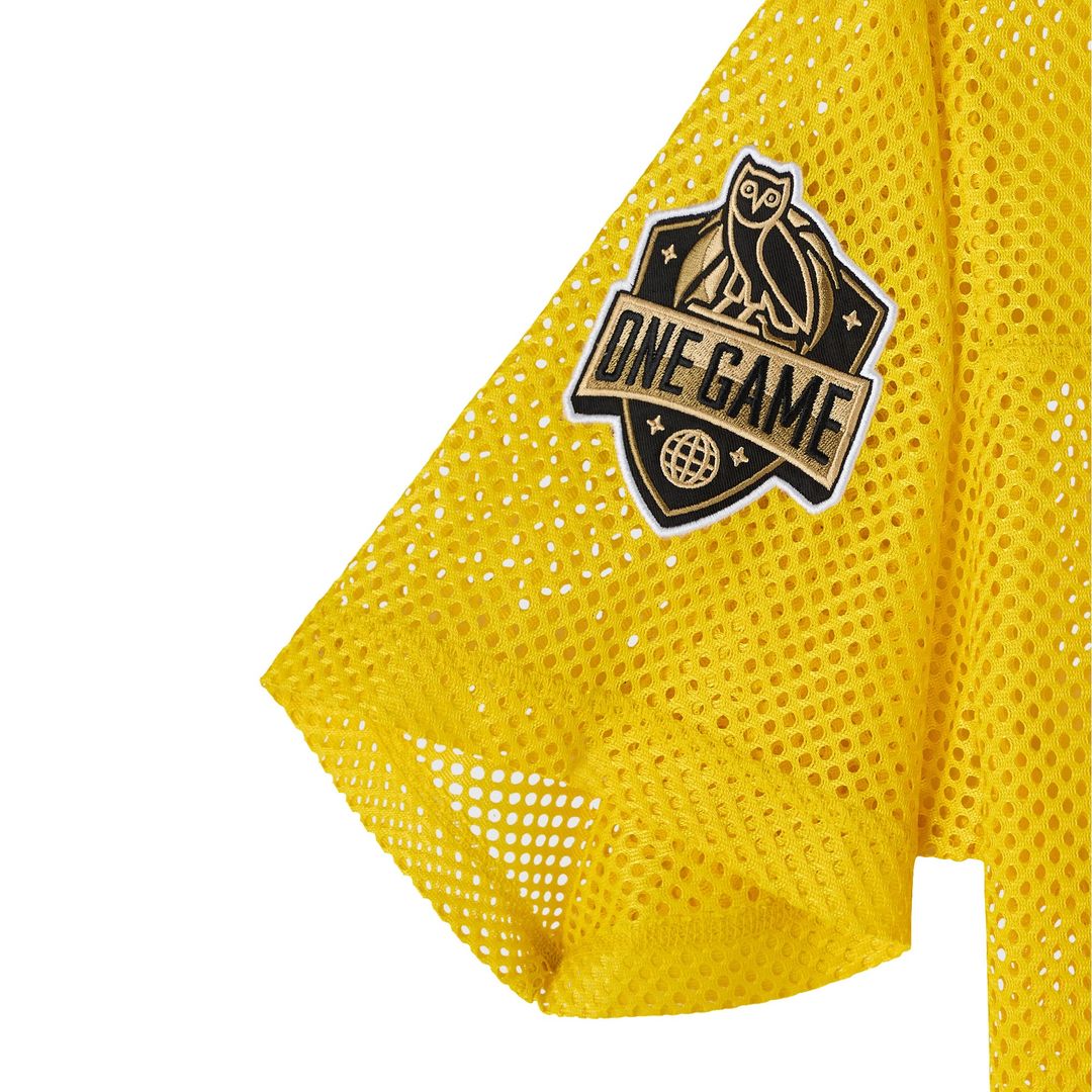 Golden State Warriors OVO x NBA Mesh Football Fashion Jersey - Gold | October's Very Own Fan Gear