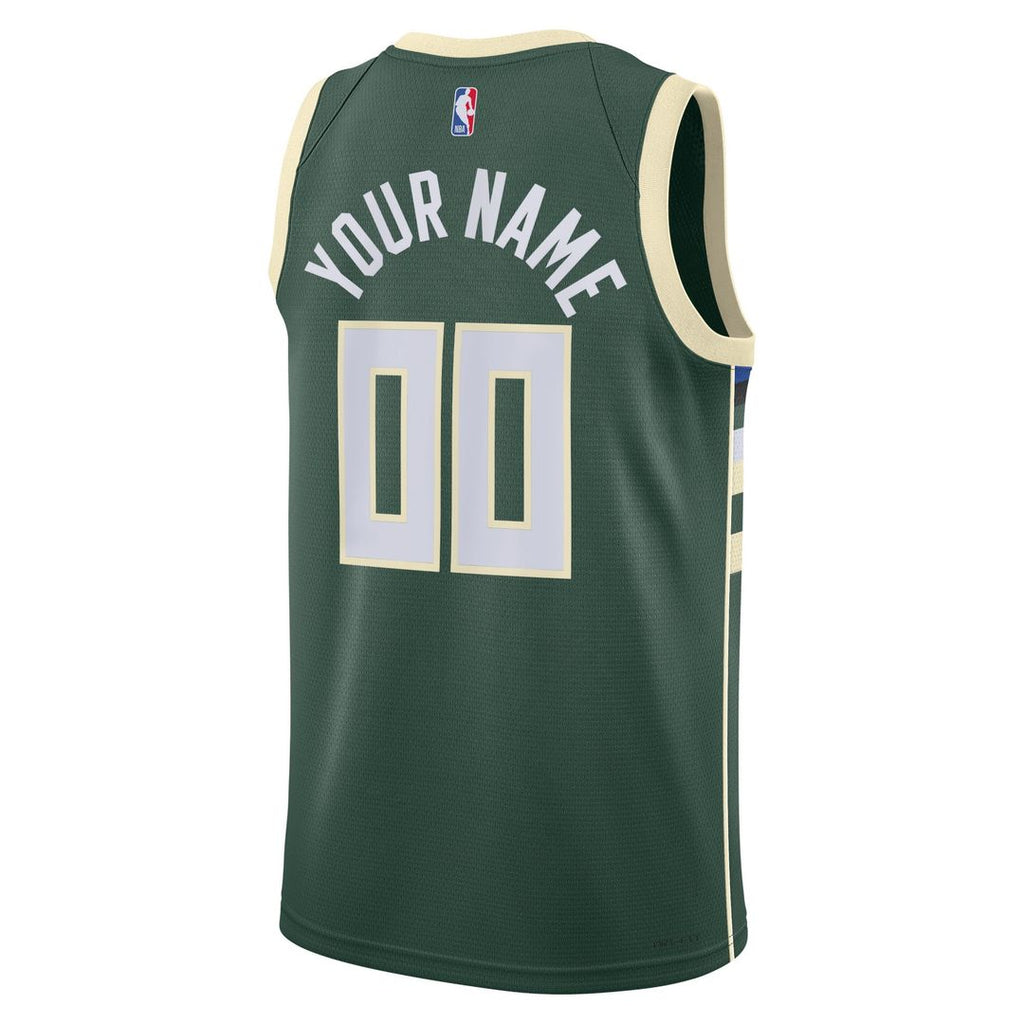 Milwaukee Bucks Nike Unisex Swingman Custom Jersey Hunter Green - Icon Edition | NBA Fan Gear
