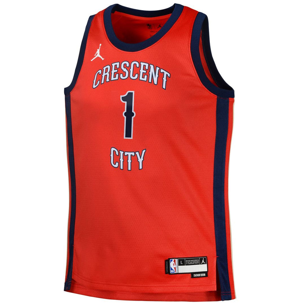 Zion Williamson New Orleans Pelicans Jordan Brand Swingman Jersey Statement - Red | NBA Fan Gear